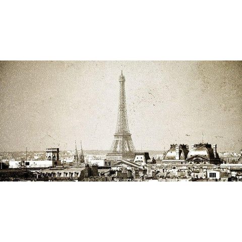 Paris Skyline Gold Ornate Wood Framed Art Print with Double Matting by Bailey, Ann