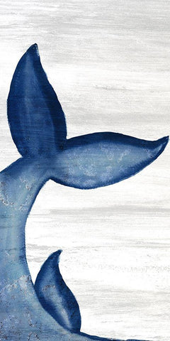 Whale Tails 1 White Modern Wood Framed Art Print with Double Matting by Bailey, Ann