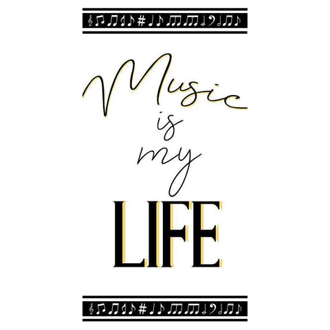 Music is My Life 1 Gold Ornate Wood Framed Art Print with Double Matting by Bailey, Ann