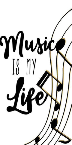 Music is My Life 2 Black Ornate Wood Framed Art Print with Double Matting by Bailey, Ann