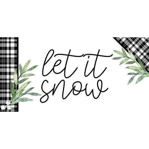 Let it Snow Gold Ornate Wood Framed Art Print with Double Matting by Bailey, Ann