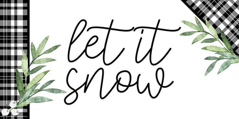 Let it Snow White Modern Wood Framed Art Print with Double Matting by Bailey, Ann