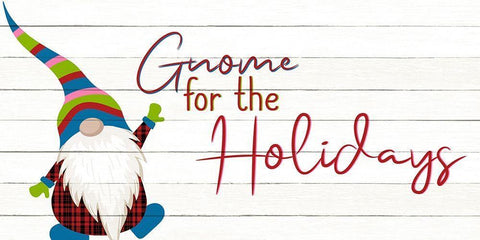 Gnome for the Holidays Black Ornate Wood Framed Art Print with Double Matting by Bailey, Ann