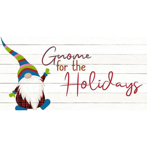 Gnome for the Holidays Black Modern Wood Framed Art Print by Bailey, Ann