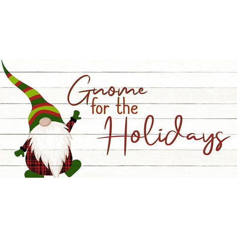 Gnome for the Holidays 2 White Modern Wood Framed Art Print by Bailey, Ann