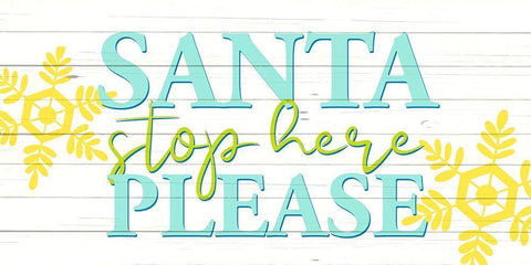 Santa Stop White Modern Wood Framed Art Print with Double Matting by Bailey, Ann