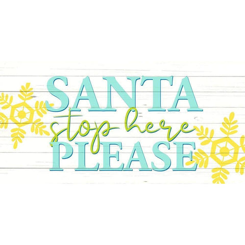 Santa Stop Black Modern Wood Framed Art Print by Bailey, Ann
