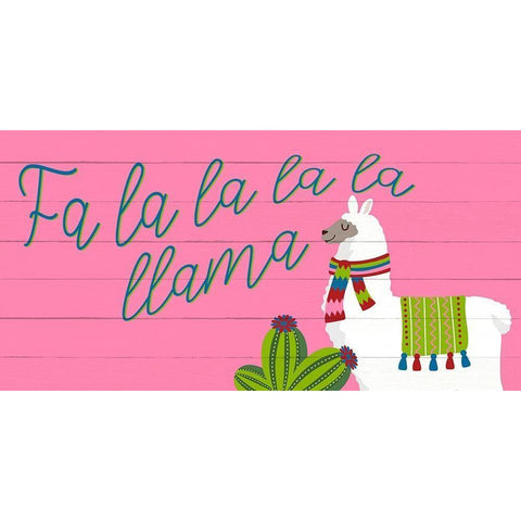 Fa La La Llama White Modern Wood Framed Art Print by Bailey, Ann