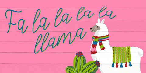 Fa La La Llama Black Ornate Wood Framed Art Print with Double Matting by Bailey, Ann