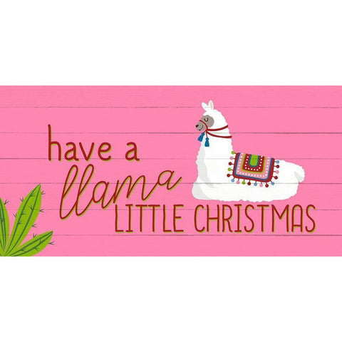 Llama Christmas White Modern Wood Framed Art Print by Bailey, Ann