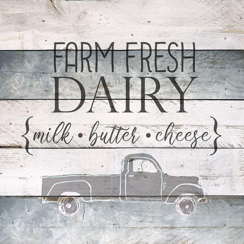 Farm Fresh Dairy White Modern Wood Framed Art Print with Double Matting by Bailey, Ann