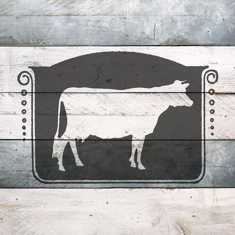 Farm Fresh Beef 1 White Modern Wood Framed Art Print with Double Matting by Bailey, Ann