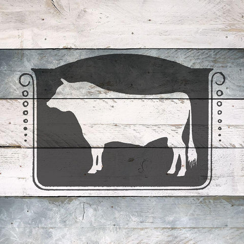 Farm Fresh Beef 2 Black Modern Wood Framed Art Print with Double Matting by Bailey, Ann