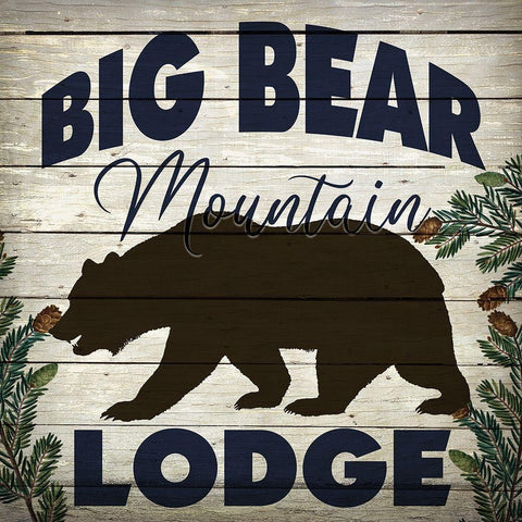 Big Bear Lodge Gold Ornate Wood Framed Art Print with Double Matting by Bailey, Ann