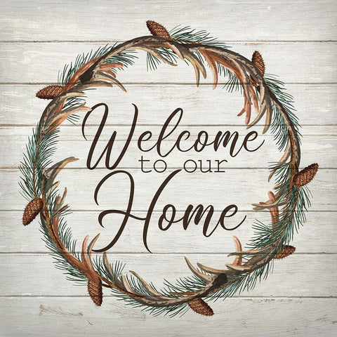 Welcome to Our Home Black Modern Wood Framed Art Print with Double Matting by Bailey, Ann