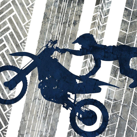 Motocross 2 Black Modern Wood Framed Art Print by Bailey, Ann