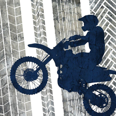 Motocross 3 White Modern Wood Framed Art Print with Double Matting by Bailey, Ann