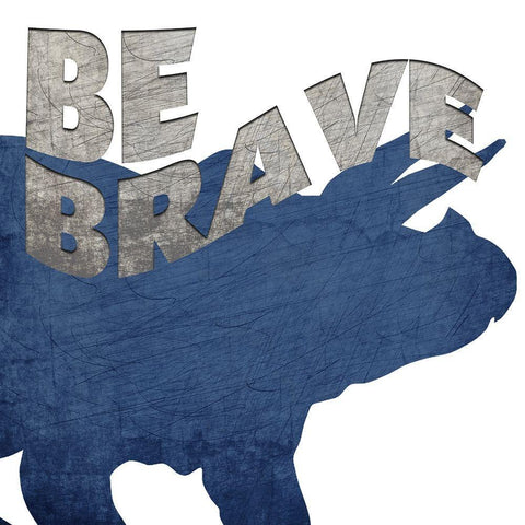 Be Brave White Modern Wood Framed Art Print with Double Matting by Bailey, Ann