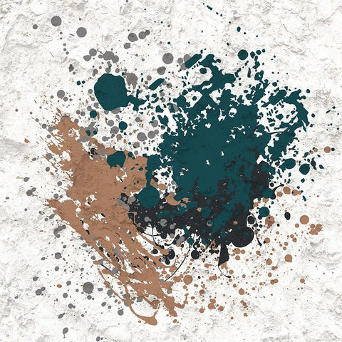 Splatter Square 2 White Modern Wood Framed Art Print by Bailey, Ann