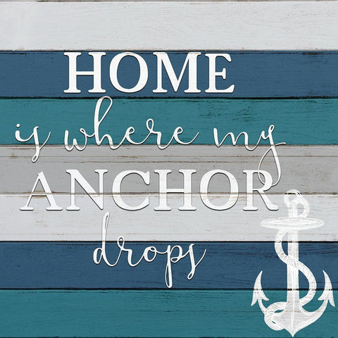 Anchor Drops White Modern Wood Framed Art Print with Double Matting by Bailey, Ann