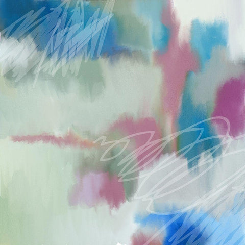 Pastel Buzz White Modern Wood Framed Art Print with Double Matting by Bailey, Ann
