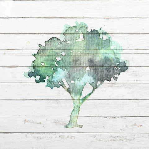 Watercolor Tree 1 White Modern Wood Framed Art Print by Bailey, Ann