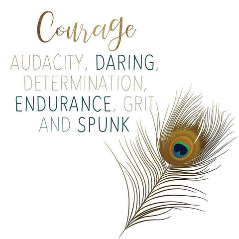 Courage White Modern Wood Framed Art Print with Double Matting by Bailey, Ann