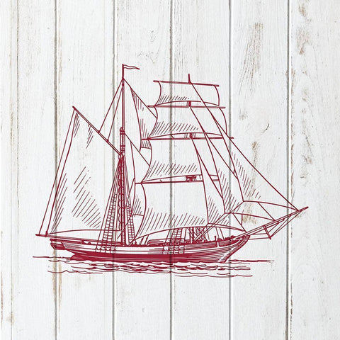 Sail Away 3 White Modern Wood Framed Art Print by Bailey, Ann