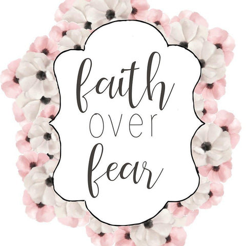 Faith over Fear Black Ornate Wood Framed Art Print with Double Matting by Bailey, Ann