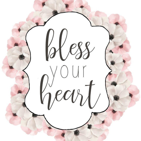 Bless Your Heart Gold Ornate Wood Framed Art Print with Double Matting by Bailey, Ann