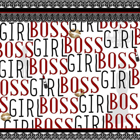 Girl Boss Black Ornate Wood Framed Art Print with Double Matting by Bailey, Ann