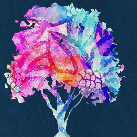 Painted Tree 1 Black Modern Wood Framed Art Print by Bailey, Ann