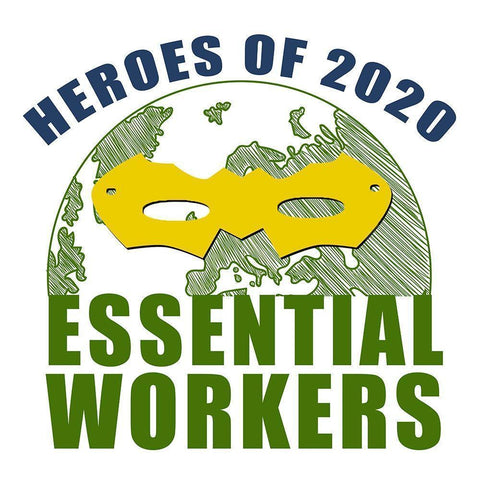 Heroes of 2020 Black Modern Wood Framed Art Print by Bailey, Ann