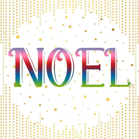 NOEL Colorful White Modern Wood Framed Art Print with Double Matting by Bailey, Ann