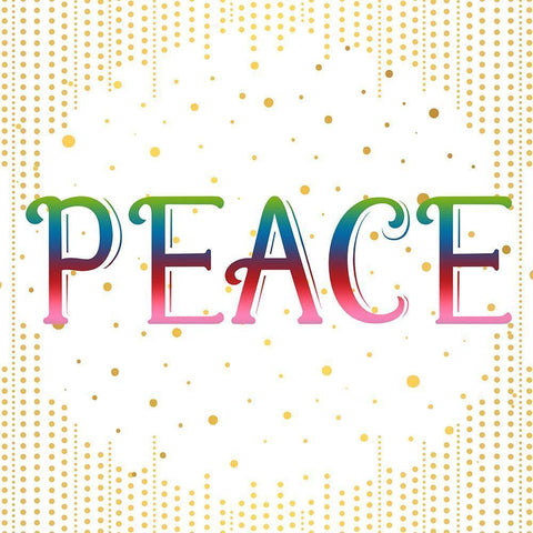 PEACE Colorful Black Ornate Wood Framed Art Print with Double Matting by Bailey, Ann