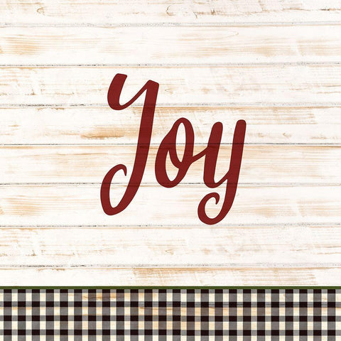 Joy Plaid Gold Ornate Wood Framed Art Print with Double Matting by Bailey, Ann