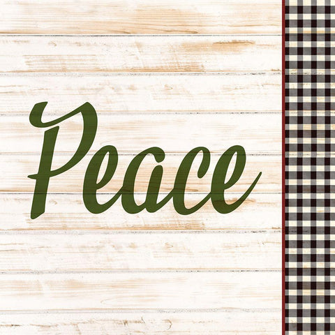 Peace Plaid Gold Ornate Wood Framed Art Print with Double Matting by Bailey, Ann