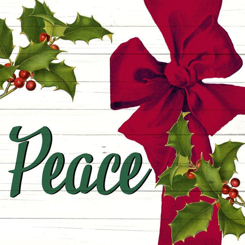 Peace Bow White Modern Wood Framed Art Print by Bailey, Ann
