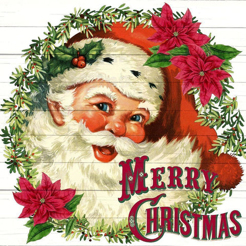 Santa Christmas Black Modern Wood Framed Art Print by Bailey, Ann