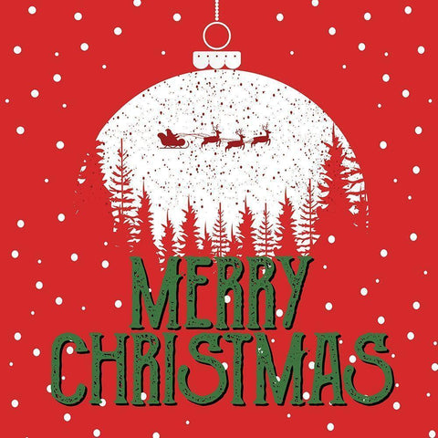 Merry Christmas Ornament Black Modern Wood Framed Art Print with Double Matting by Bailey, Ann