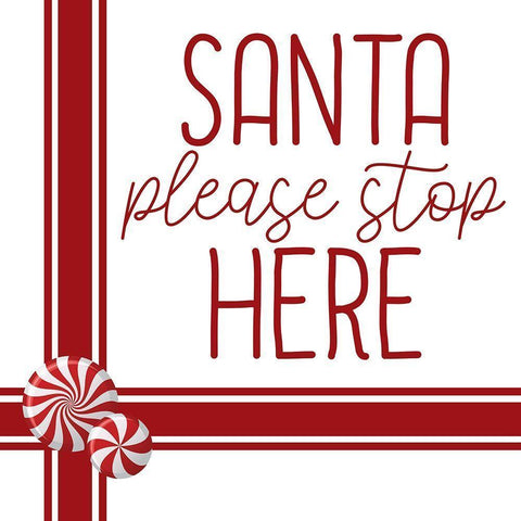 Santa Stop Candy Black Modern Wood Framed Art Print with Double Matting by Bailey, Ann