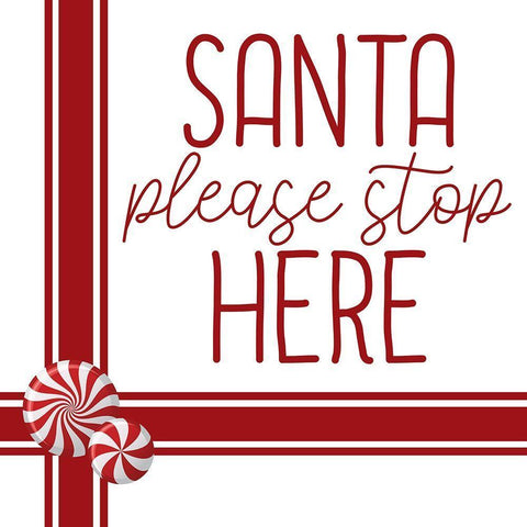 Santa Stop Candy White Modern Wood Framed Art Print with Double Matting by Bailey, Ann