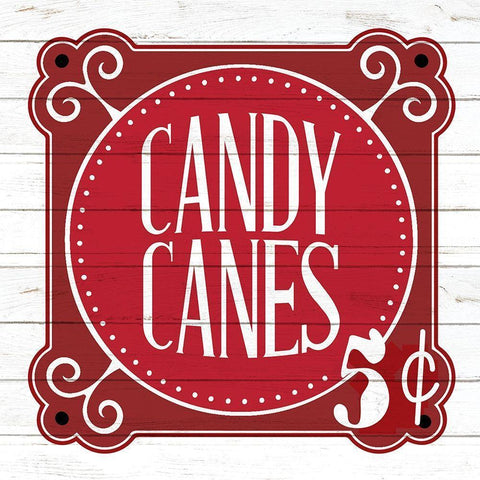 Candy Canes Black Modern Wood Framed Art Print with Double Matting by Bailey, Ann