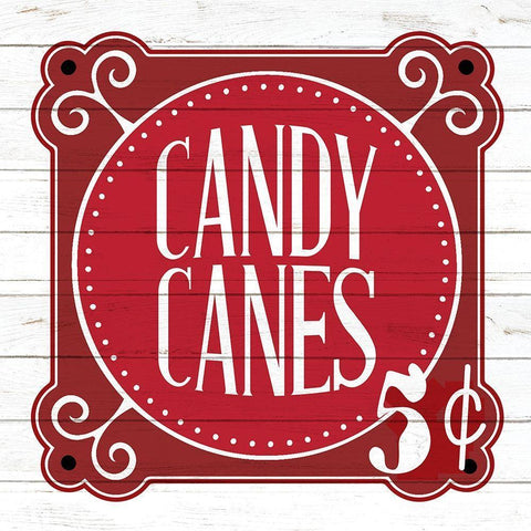 Candy Canes Black Ornate Wood Framed Art Print with Double Matting by Bailey, Ann