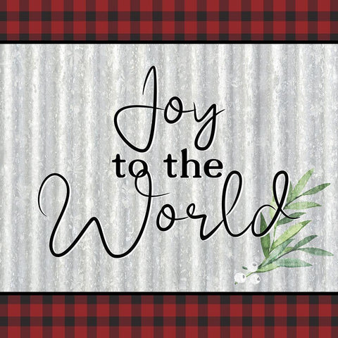 Joy to the Word Metal Black Modern Wood Framed Art Print with Double Matting by Bailey, Ann