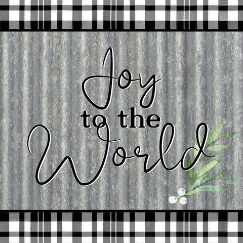 Joy to the World Galvanized Gold Ornate Wood Framed Art Print with Double Matting by Bailey, Ann