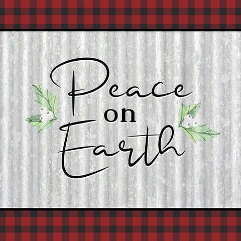 Peace on Earth Metal Black Modern Wood Framed Art Print with Double Matting by Bailey, Ann