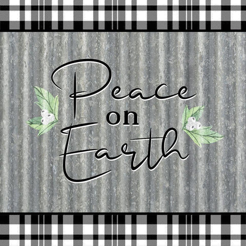Peace on Earth Galvanized White Modern Wood Framed Art Print with Double Matting by Bailey, Ann