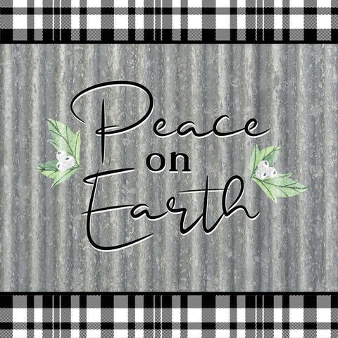 Peace on Earth Galvanized Black Modern Wood Framed Art Print by Bailey, Ann
