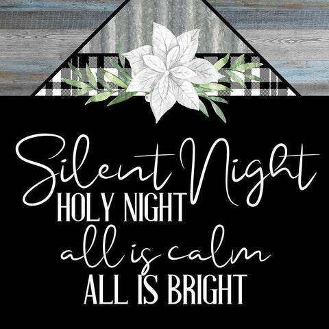 Silent Night Holy Night Black Modern Wood Framed Art Print by Bailey, Ann